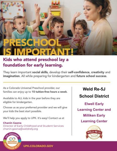Universal Preschool | Weld County RE-5J School District, Colorado
